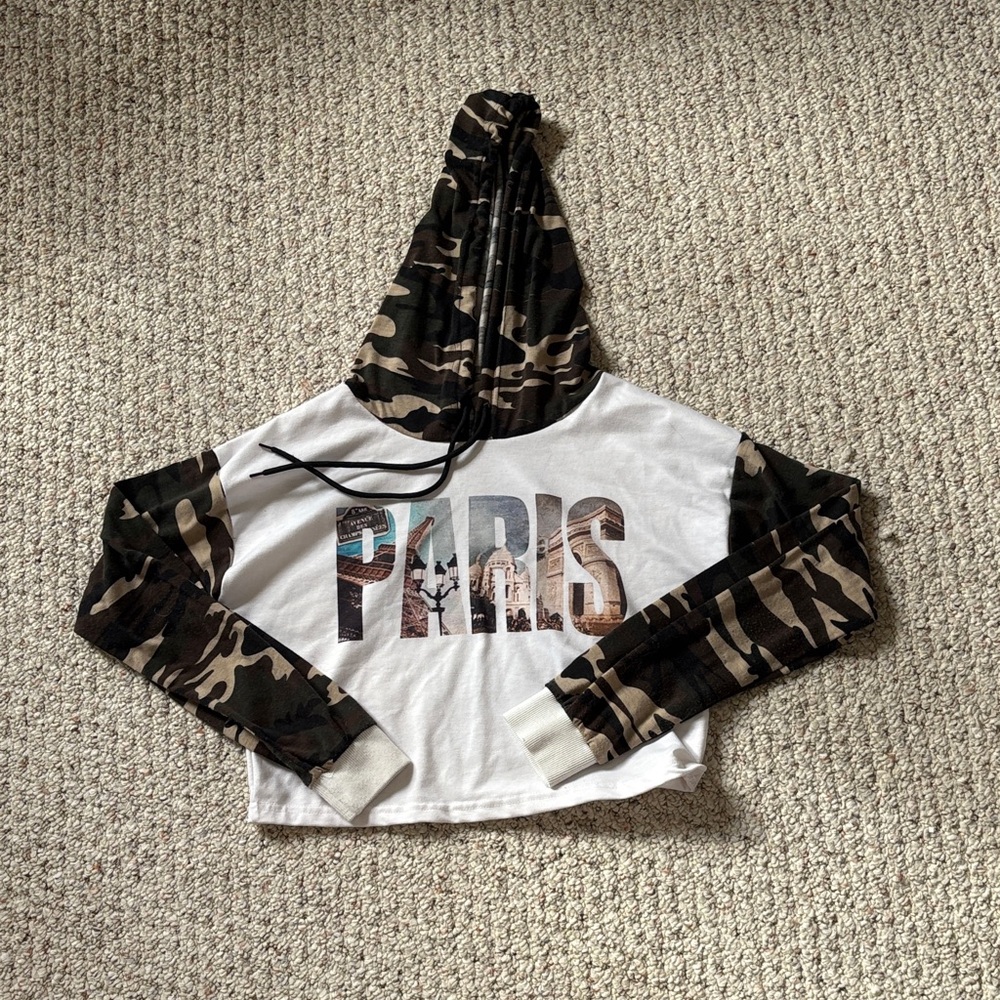 Camouflage Sleeve Paris Hoodie